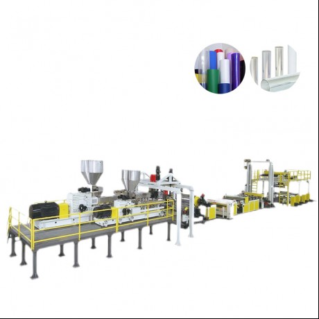 Kembar Screw Dryer bébas Vented PET Lambaran Extrusion Line
